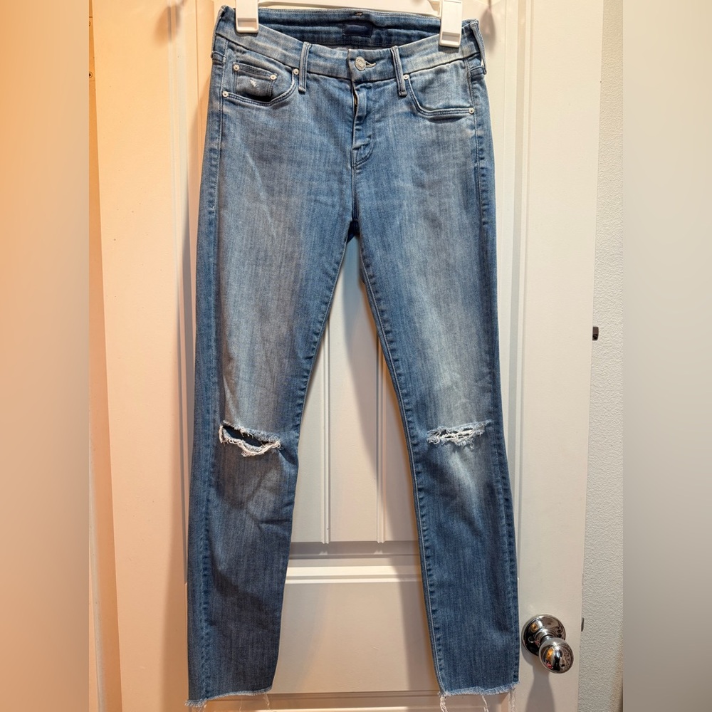 💙MOTHER💙 Light Blue Distressed Skinny Jeans